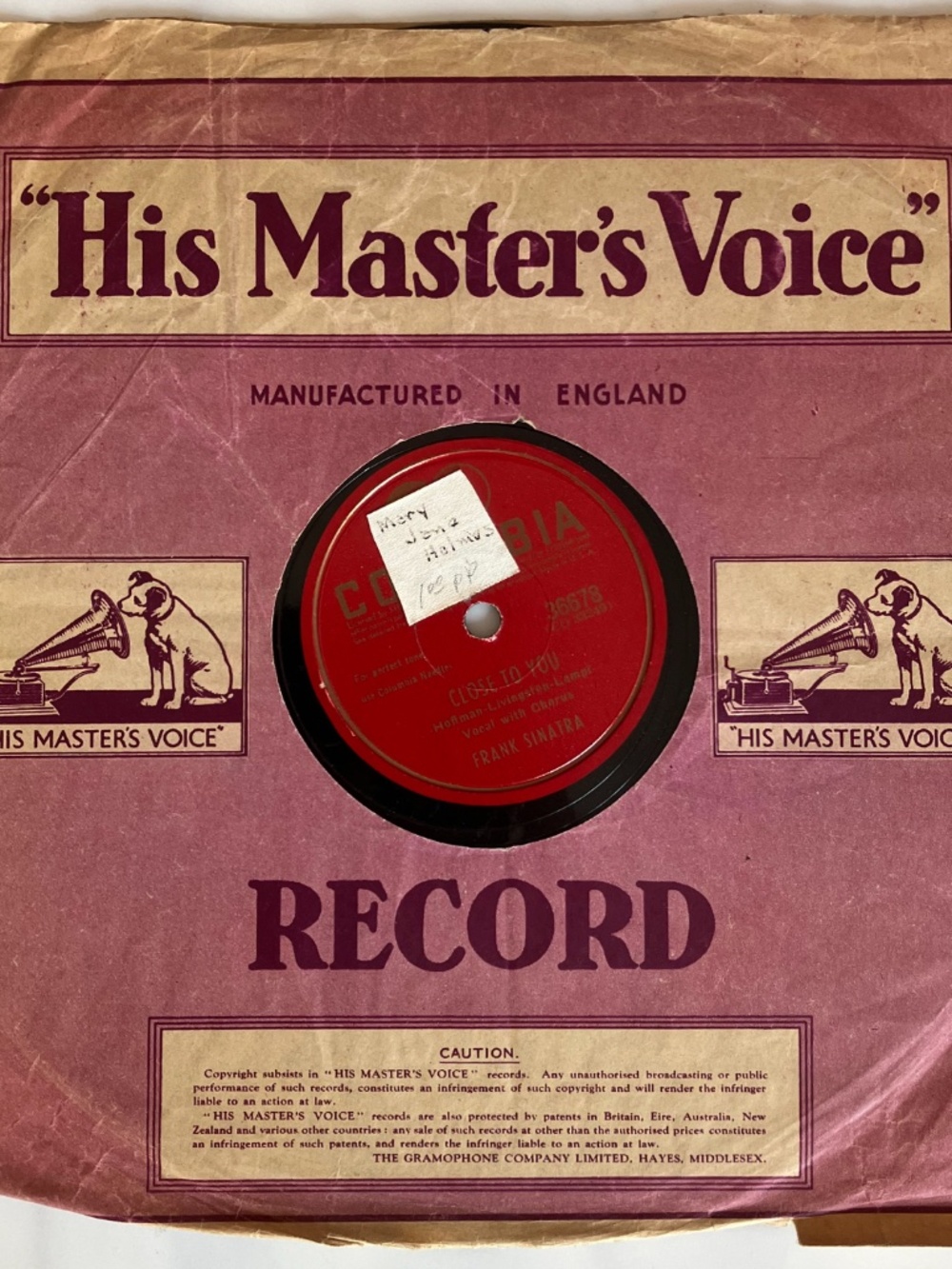 Vintage Frank Sinatra Album Colombia 78s w/ Bonus Disc - Picture 6 of 16